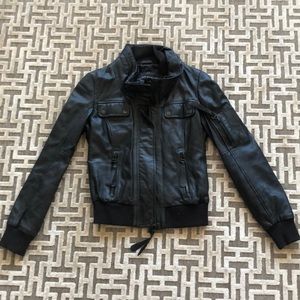 ZARA VEGAN LEATHER MOTORCYCLE JACKET